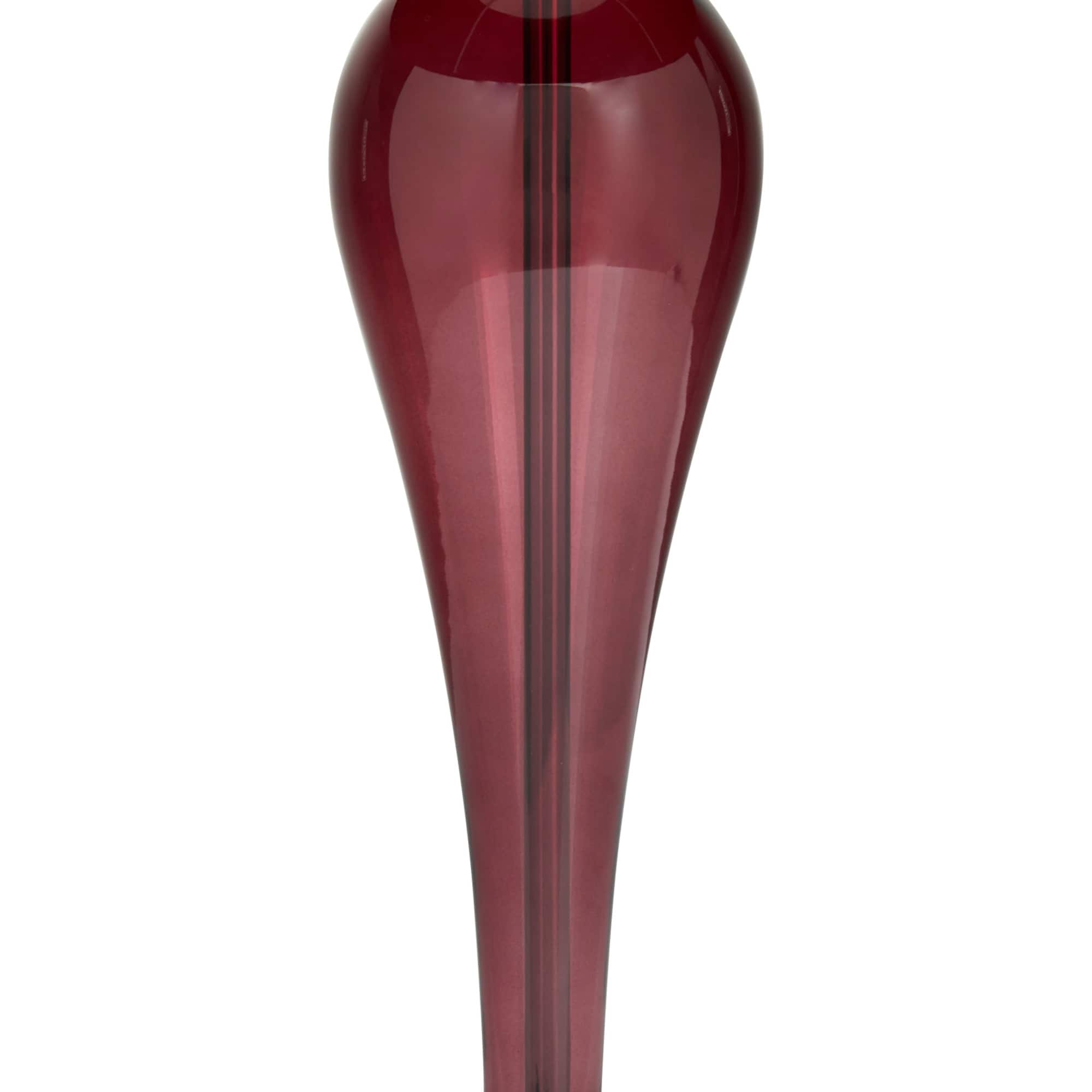 Red Velvet Glam Table Lamp, 27" x 13" x 13"